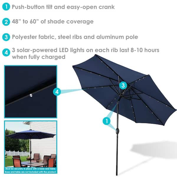 8 by 11 patio umbrella Galtech 8' x 11' OVAL Auto Tilt-Aluminum Umbrella