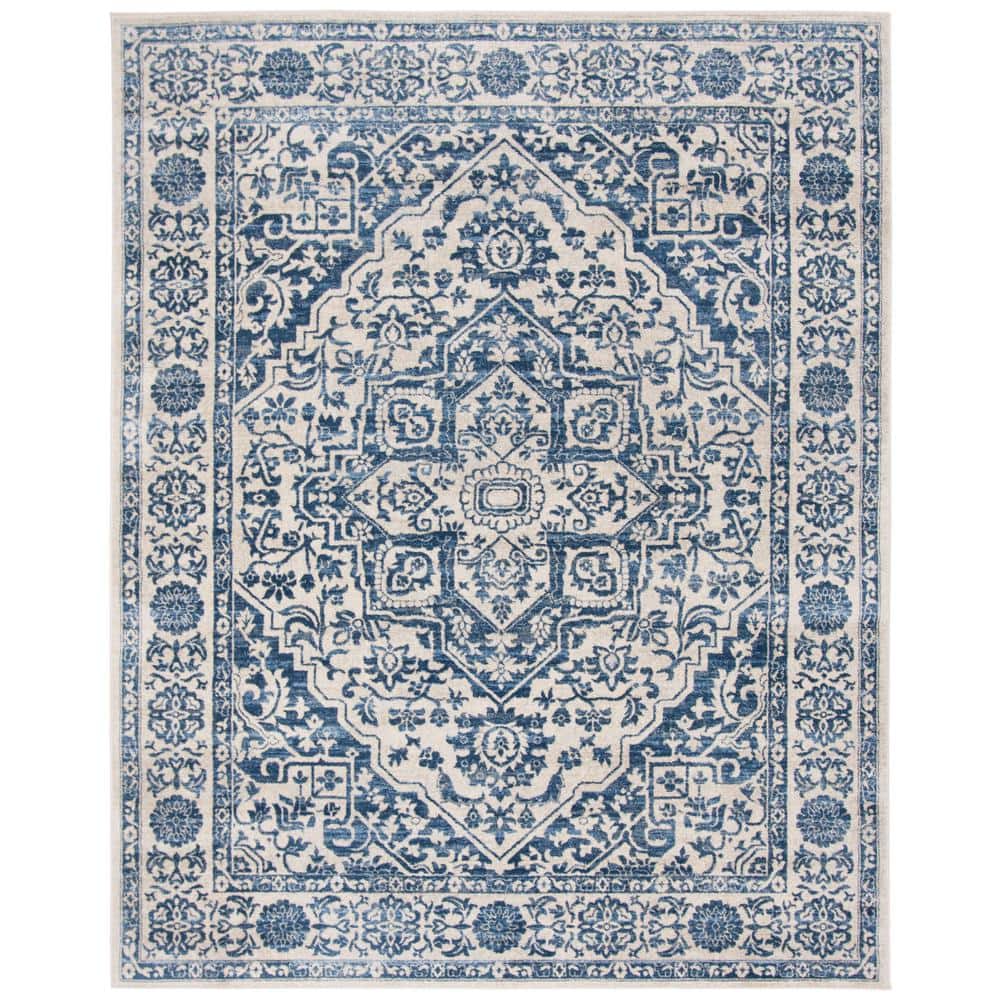 Brentwood 11 ft. x 15 ft. Navy/Light Gray Distressed Border Medallion Area Rug price history on PriceWatchPro