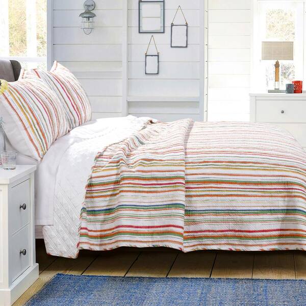 Greenland Home Fashions Sunset Stripe 3-Piece King Quilt Set