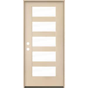 ASCEND Modern 36 in. x 80 in. 5-Lite Right-Hand/Inswing Clear Glass Unfinished Fiberglass Prehung Front Door