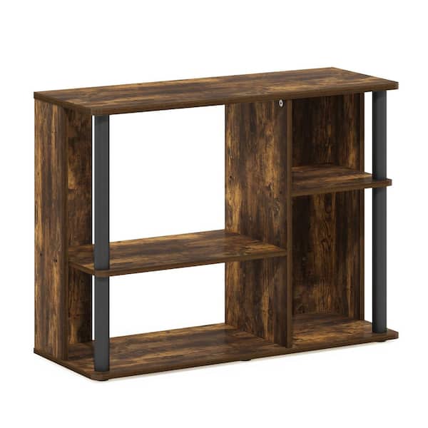 Furinno Classic 31.5 in. Amber Pine/Black TV Stand with Shelves Fits TV's up to 40 in.
