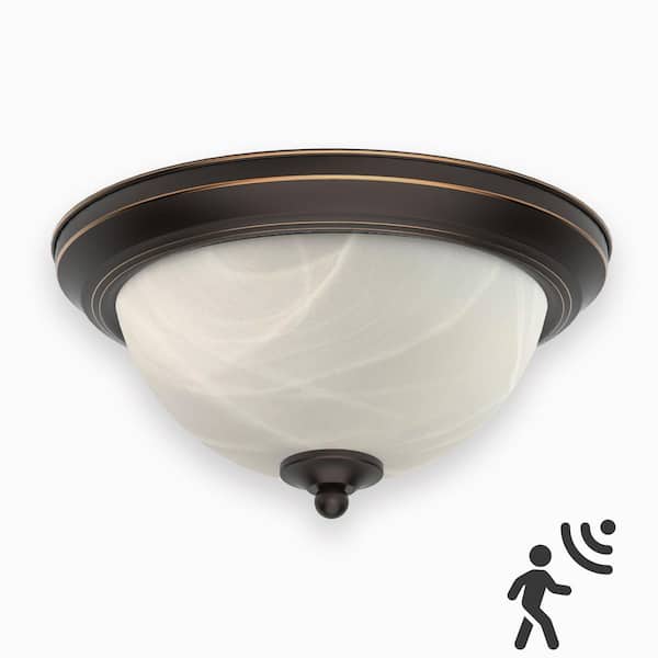 DYMOND 11 in. LED Ceiling Light Flush Mount Pavilion Light Fixture Bronze For Kitchen Bedroom Laundry 3000K