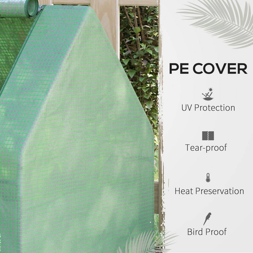Green Steel Raised Garden Bed with Mini Greenhouse Cover