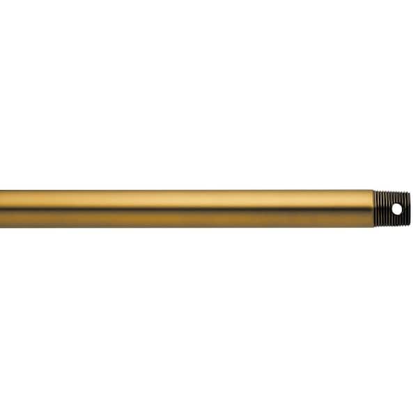 KICHLER 18 in. Burnished Antique Brass Dual Threaded Ceiling Fan Extension Downrod