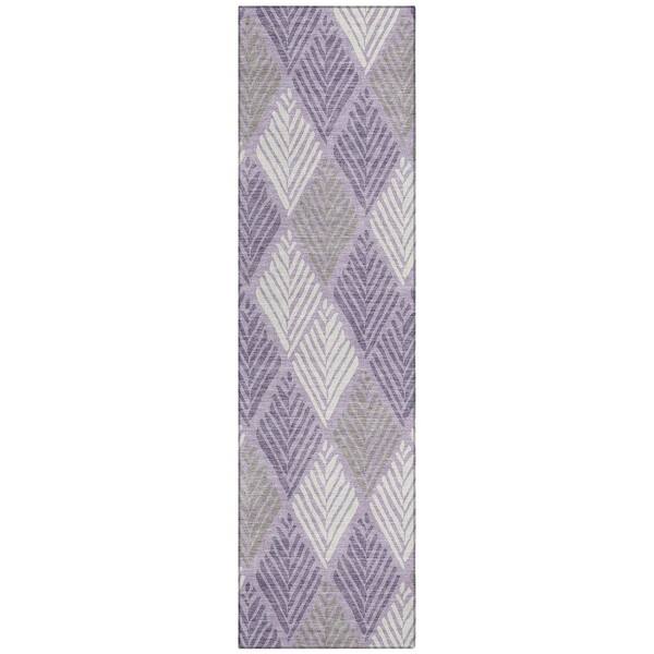 Chantille Machine Washable Indoor/Outdoor Abstract ACN2818 Lavender 2 ft. x 7 ft. Runner Rug
