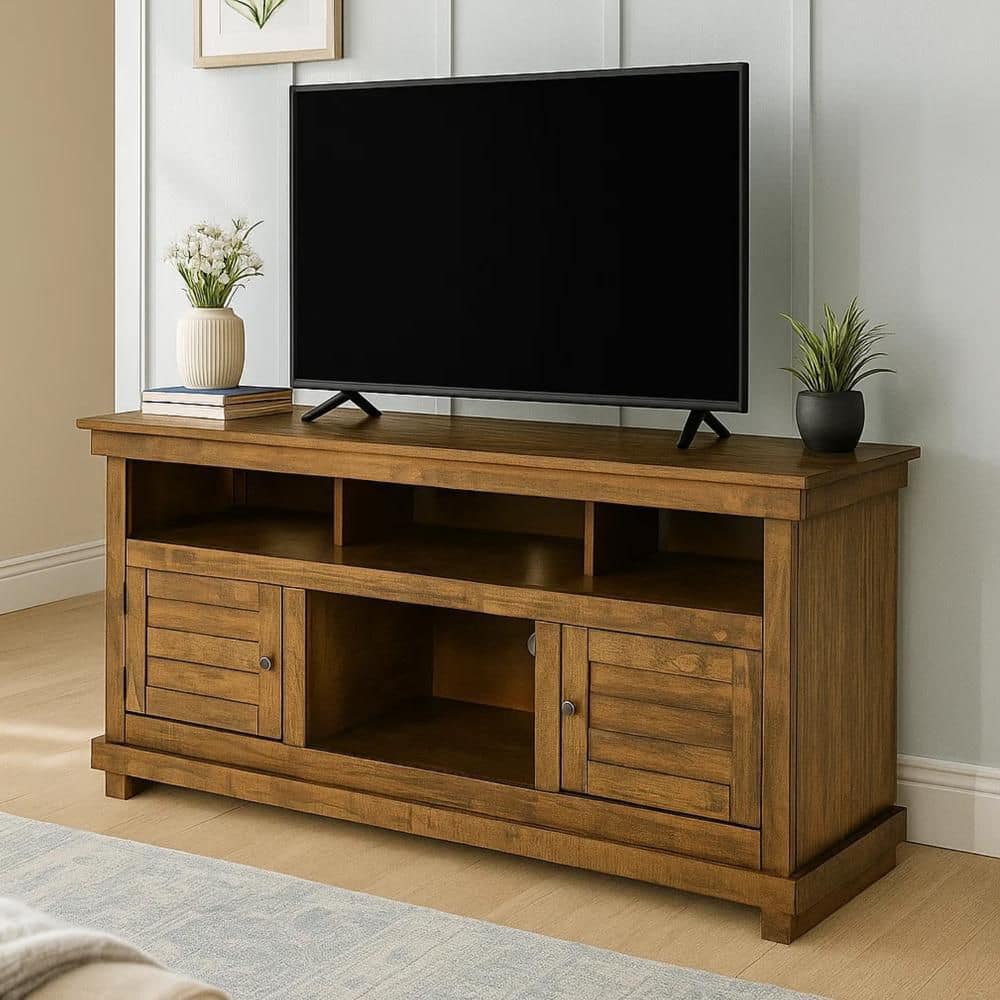 Ayne Brown TV Stand Media Cabinet Fits TV's up to 65 in. w/ 2-Doors & 4-Shelves price history on PriceWatchPro