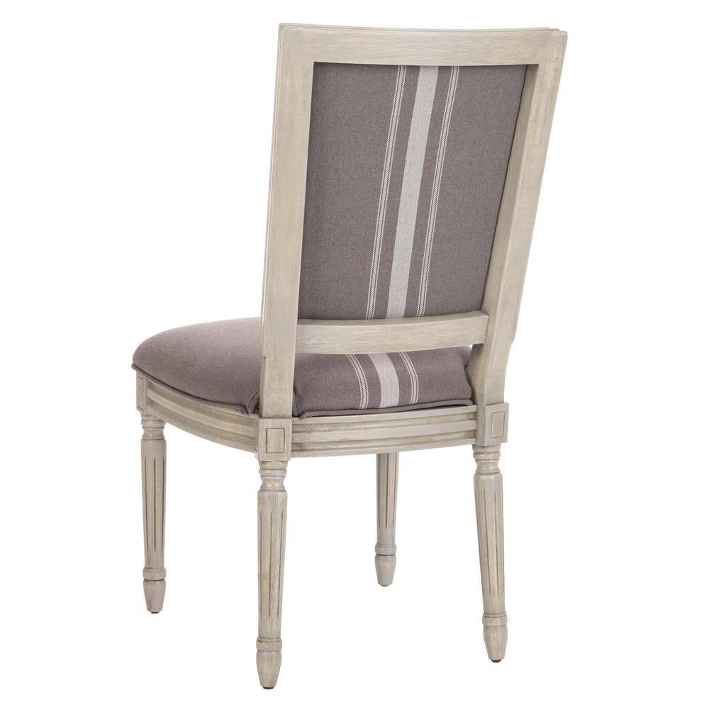 Elegant Transitional Grey Linen Upholstered Side Chair Set