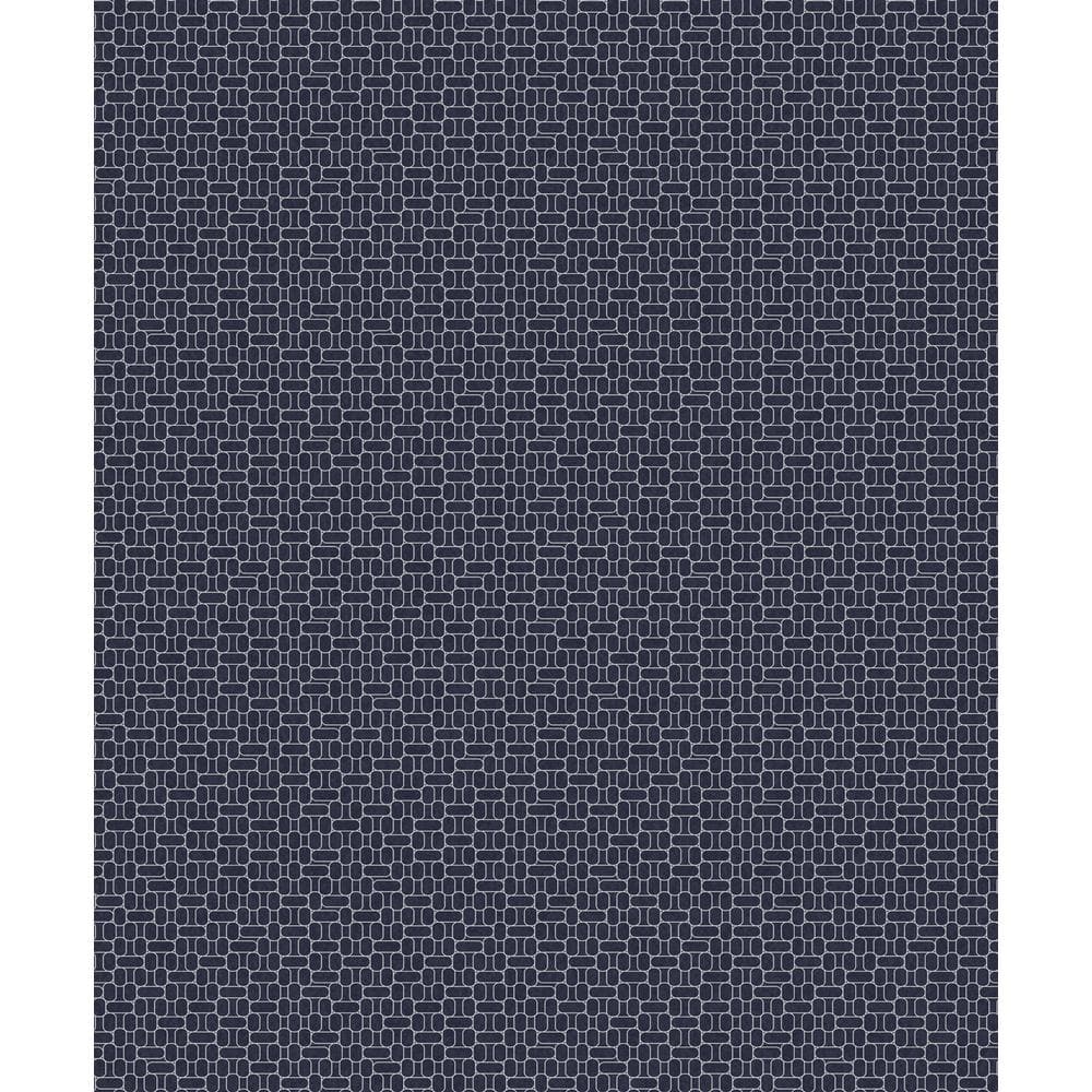 Seabrook Designs Denim Blue and Metallic Silver Capsule Geometric Paper ...