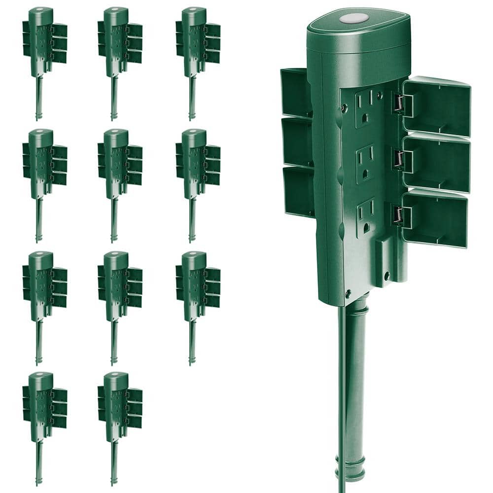 6 ft. Cord 15-Amp 6-Outlet Alexa / Google Assistant Compatible Smart Wi-Fi Outdoor Power Yard Stake, Green (12-Pack) price history on PriceWatchPro