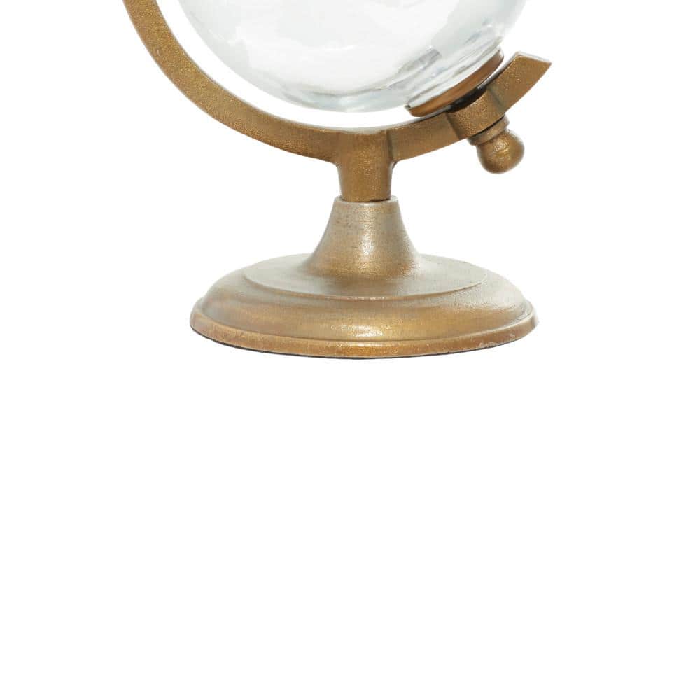 Bronze Solid Round 6" x 9" Contemporary Globe with Tiered Base