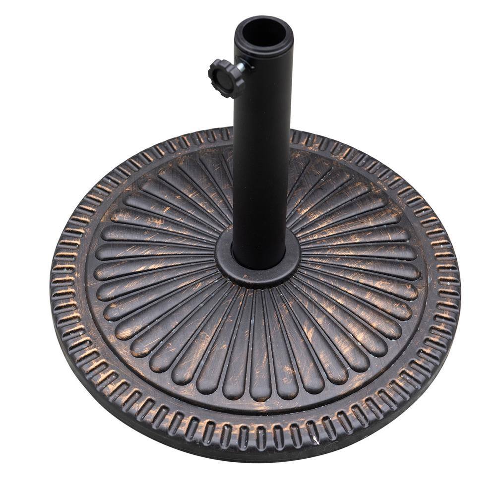 17.7 in. Round Market Standing Outdoor Living Heavy-Duty Patio Umbrella Bas