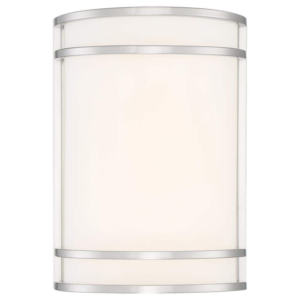 Brushed Steel Dimmable Cylinder LED Wall Sconce
