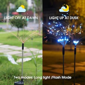 Solar Garden Decorative White Firework Path Lights - 120 Integrated LED, Waterproof Outdoor String Path Lights(2-Pack)