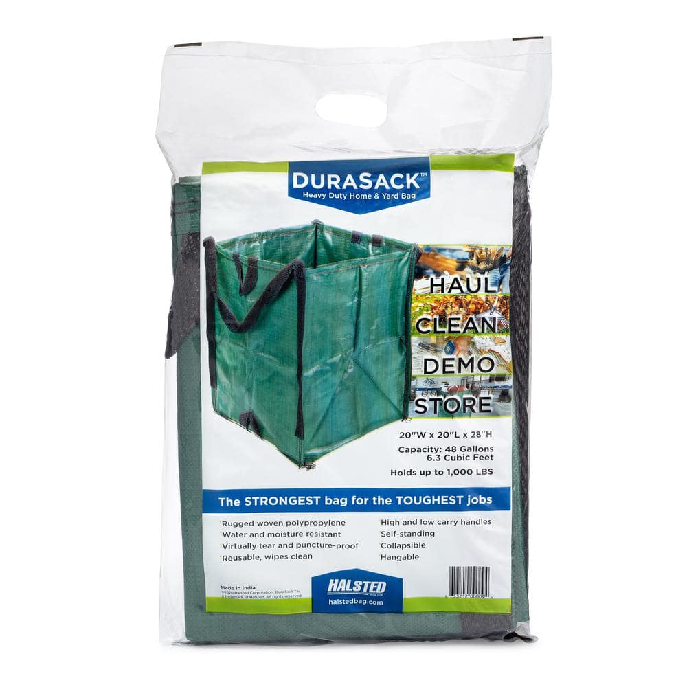 Green Heavy Duty Pop-Up Yard Bag with Reinforced Handles