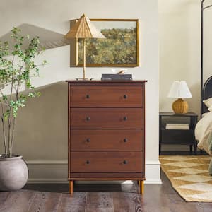 mixed material 3 drawer dresser medium brown Olivia Dresser