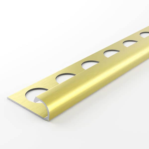 TrimMaster Satin Gold 3/8 in. x 98-1/2 in. Aluminum Bullnose Tile Edging Trim
