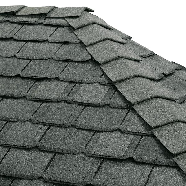 TimberCrest 10 in. width Antique Slate Bullnose Hip and Ridge Cap Shingles (20 linear feet per Box) (30-pieces)