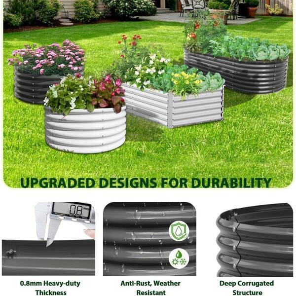 72 in. x 24 in. x 18 in. Grey Outdoor Galvanized Steel Raised