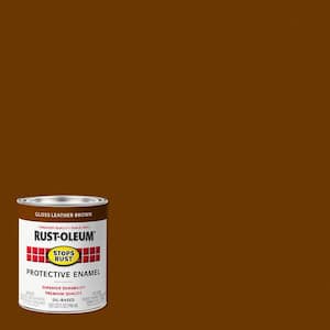 1 qt. Low VOC Protective Enamel Gloss Leather Brown Interior/Exterior Paint (2-Pack)