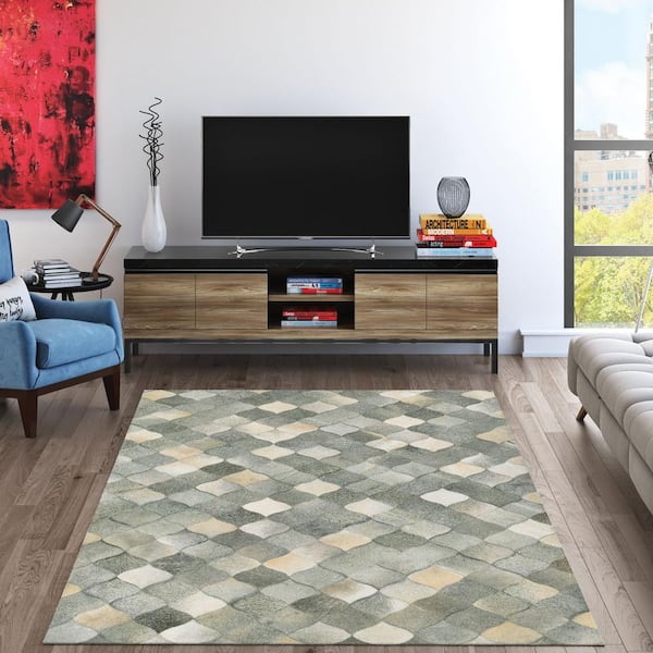 Chalet Diamonds Ivory-Grey 10 ft. x 13 ft. Area Rug