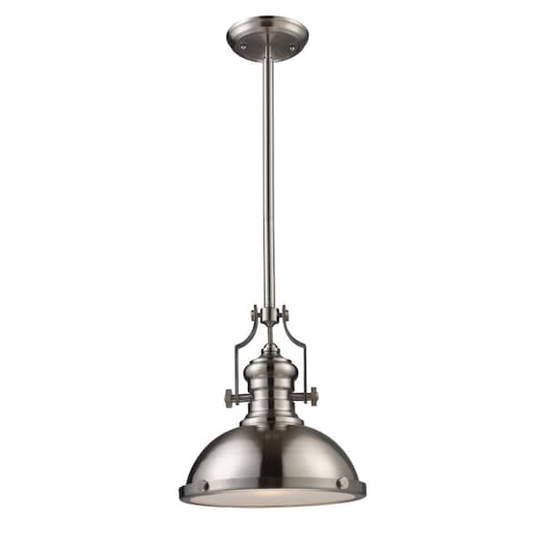 Titan Lighting Chadwick 1-Light LED Satin Nickel Pendant