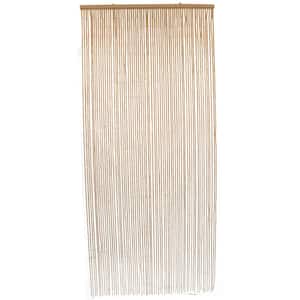 Beaded Natural Bamboo Curtain Door 65 Strings 35.5 in. W x 78.8 in. L Wall Mounted Light Filtering Sheer Curtain 1 Panel