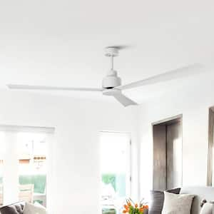 52 in. Indoor/Outdoor Modern Matte White Ceiling Fan with Remote Control and DC Reversible Motor