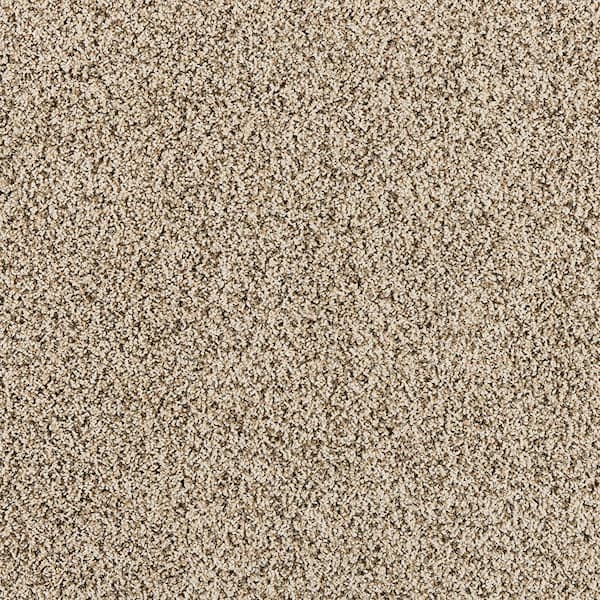 Radiant Retreat II Coastal Cream Beige 58 oz. Polyester Textured Installed Carpet
