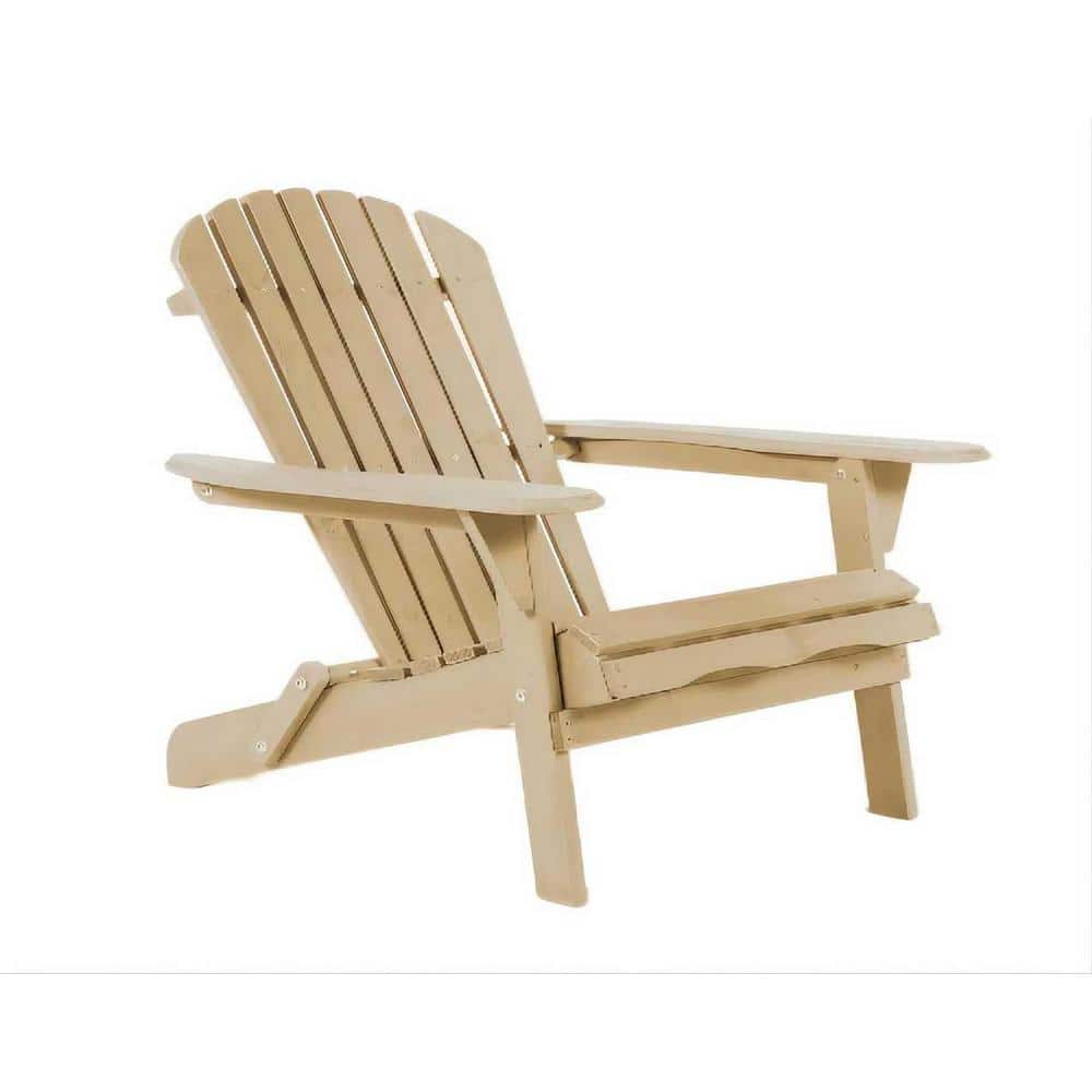 Mongo Natural Oak Wood Folding Adirondack Chair