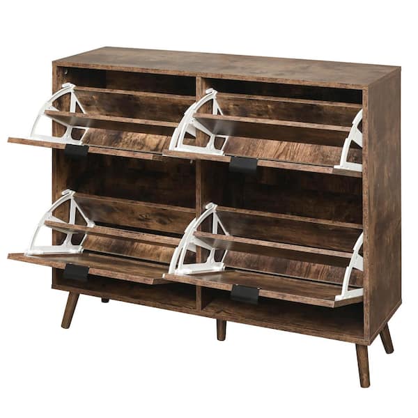 COWLOWN 41.34 in. W x 9.45 in. D x 35.83 in. H Bathroom Brown Linen Cabinet