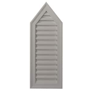 12 in. x 32 in. Steeple Primed Polyurethane Paintable Gable Louver Vent Functional