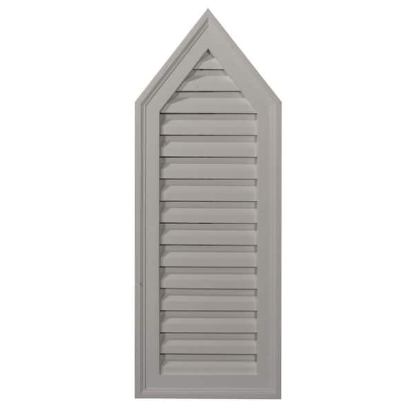 Ekena Millwork 12 in. x 32 in. Steeple Primed Polyurethane Paintable Gable Louver Vent Functional