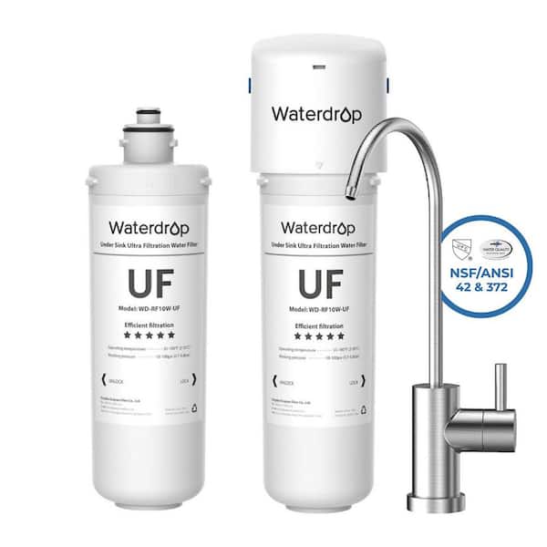 Waterdrop 10UBW-UF 0.01 μm Ultra Filtration Under Sink Water Filter System for Baçtёria Reduction,Extra RF10W-UF Water Filter