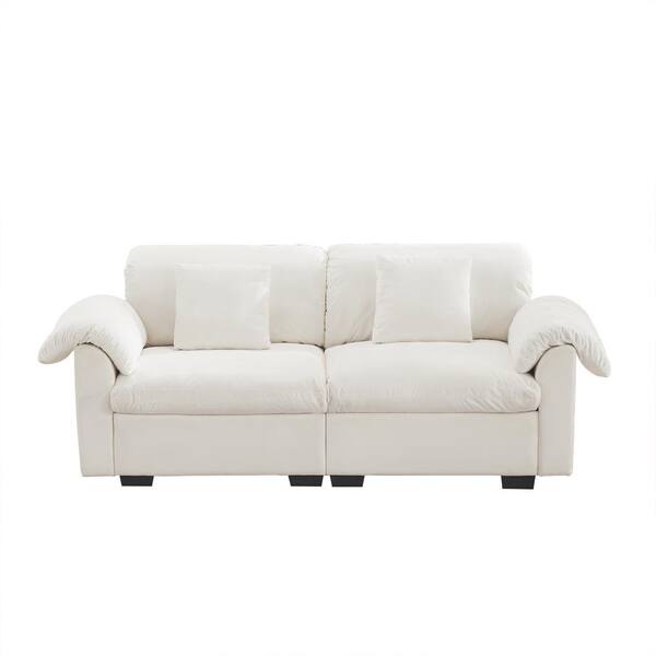 数量は多い  Velvet White in. 84 Clihome 2-Seater Storage with Loveseat リュック・バックパック