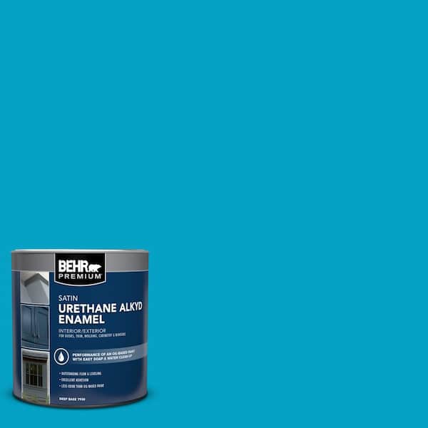 1 qt. #AE-44 Electron Blue Satin Enamel Urethane Alkyd Interior/Exterior Paint
