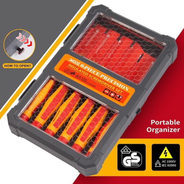 Lukyamzn 6-Piece 3.0 in. Shank 6 Bit Red Insulated Precision