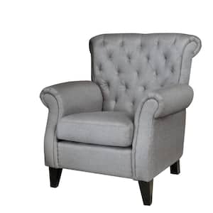 Dark Gray Polyester Accent Chair