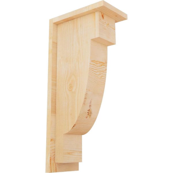 Ekena Millwork 6 in. x 10 in. x 22 in. Douglas Fir Alpine Rough Sawn Corbel with Backplate
