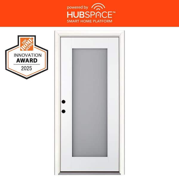 Smart Glass 36 in. x 80 in. Right Hand Inswing 1-Lite Smooth Unfinished Fiberglass Prehung Front Door