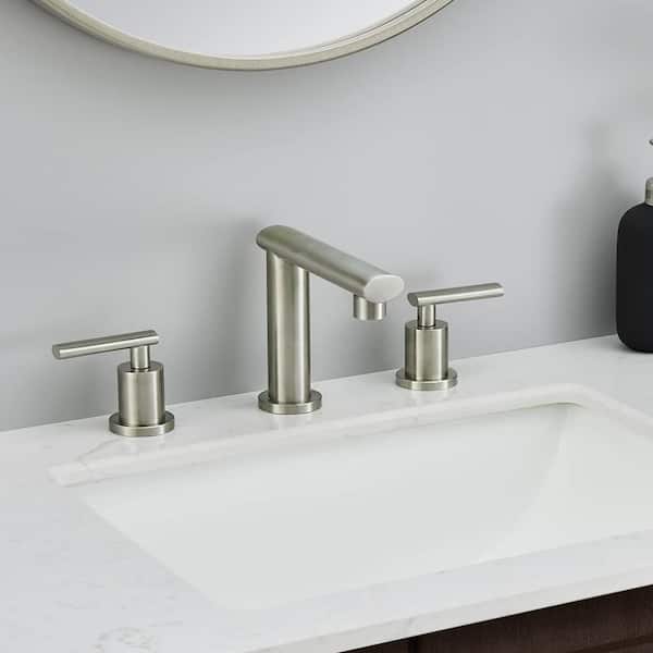 Staykiwi 8 in. Widespread Double Handle Bathroom Faucet in Brushed Nickel