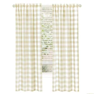 Hunter 42 in. W x 84 in. L Polyester Light Filtering Curtain Panel in Tan