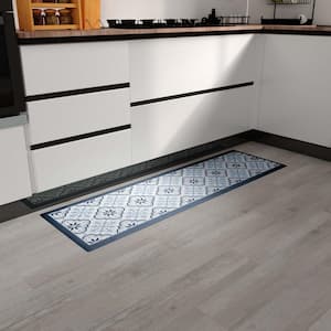 17.72 x 59.06 inch Kitchen Mats for Floor, Anti Fatigue Comfort Kitchen Mat for Standing, Waterproof and Non-Skid, Blue