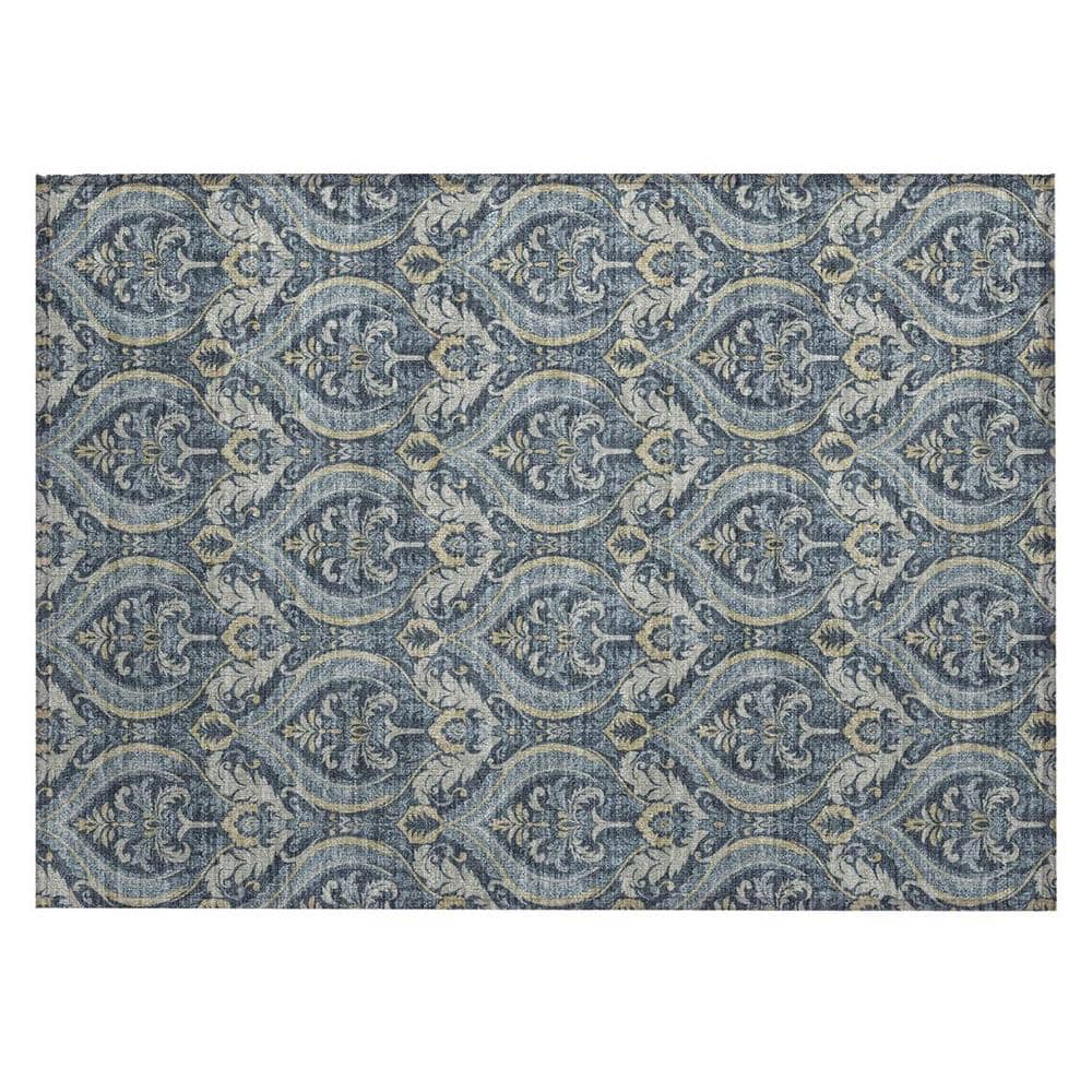 Blue and Cream 2 ft. x 3 ft. Woven Trellis Rectangle Indoor/Outdoor Area Rug price history on PriceWatchPro