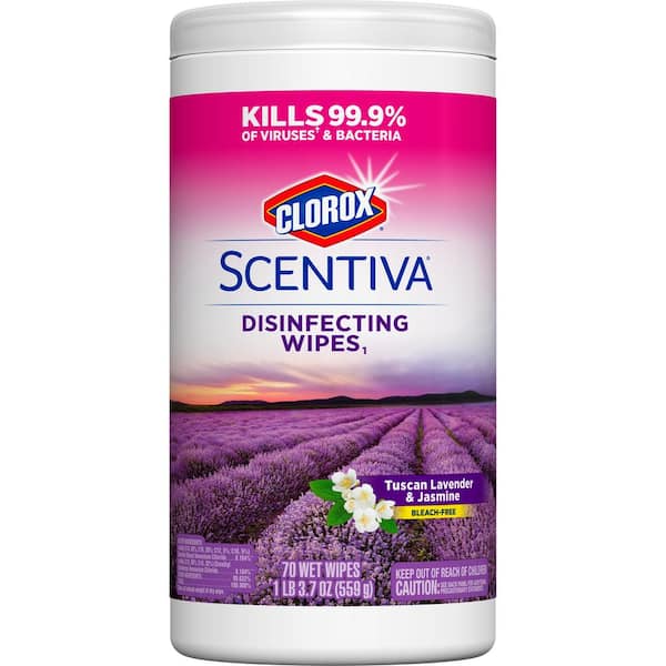 CLOROX SCENTIVA Scentiva 70-Count Tuscan Lavender and Jasmine Bleach Free Disinfecting Cleaning Wipes