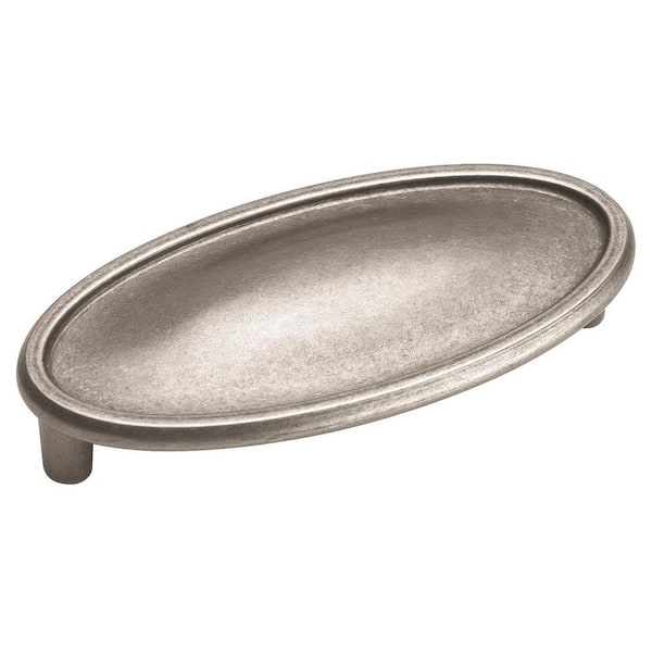 Amerock Manor 3 in (76 mm) Center-to-Center Weathered Nickel Cabinet Cup Pull