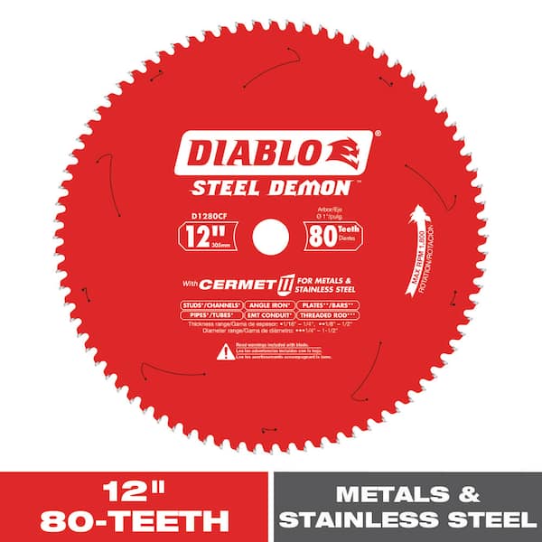 12in. x 80-Teeth Steel Demon Cermet II Saw Blade for Medium Metal