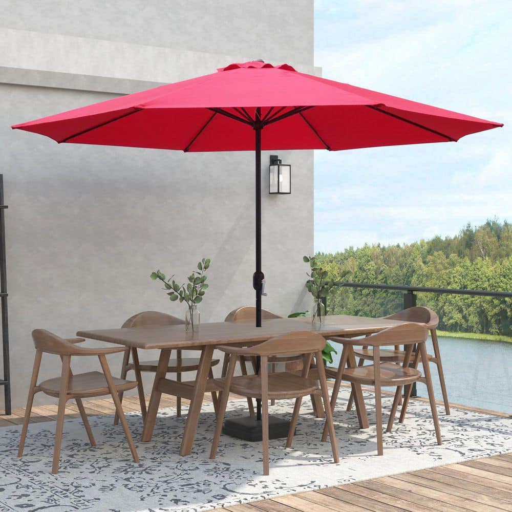 11 ft. Steel Market Crank Patio Umbrella in Red price history on PriceWatchPro
