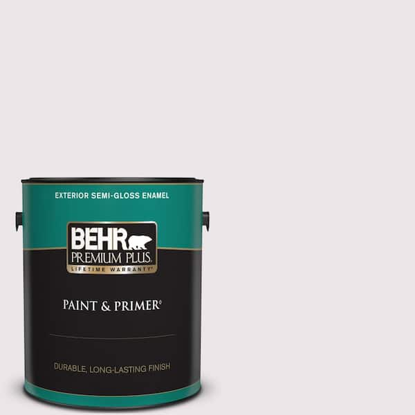 BEHR PREMIUM PLUS 1 gal. #670C-1 November Pink Semi-Gloss Enamel Exterior Paint & Primer