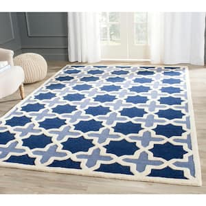 Cambridge Blue/Ivory Doormat 3 ft. x 4 ft. Geometric Area Rug