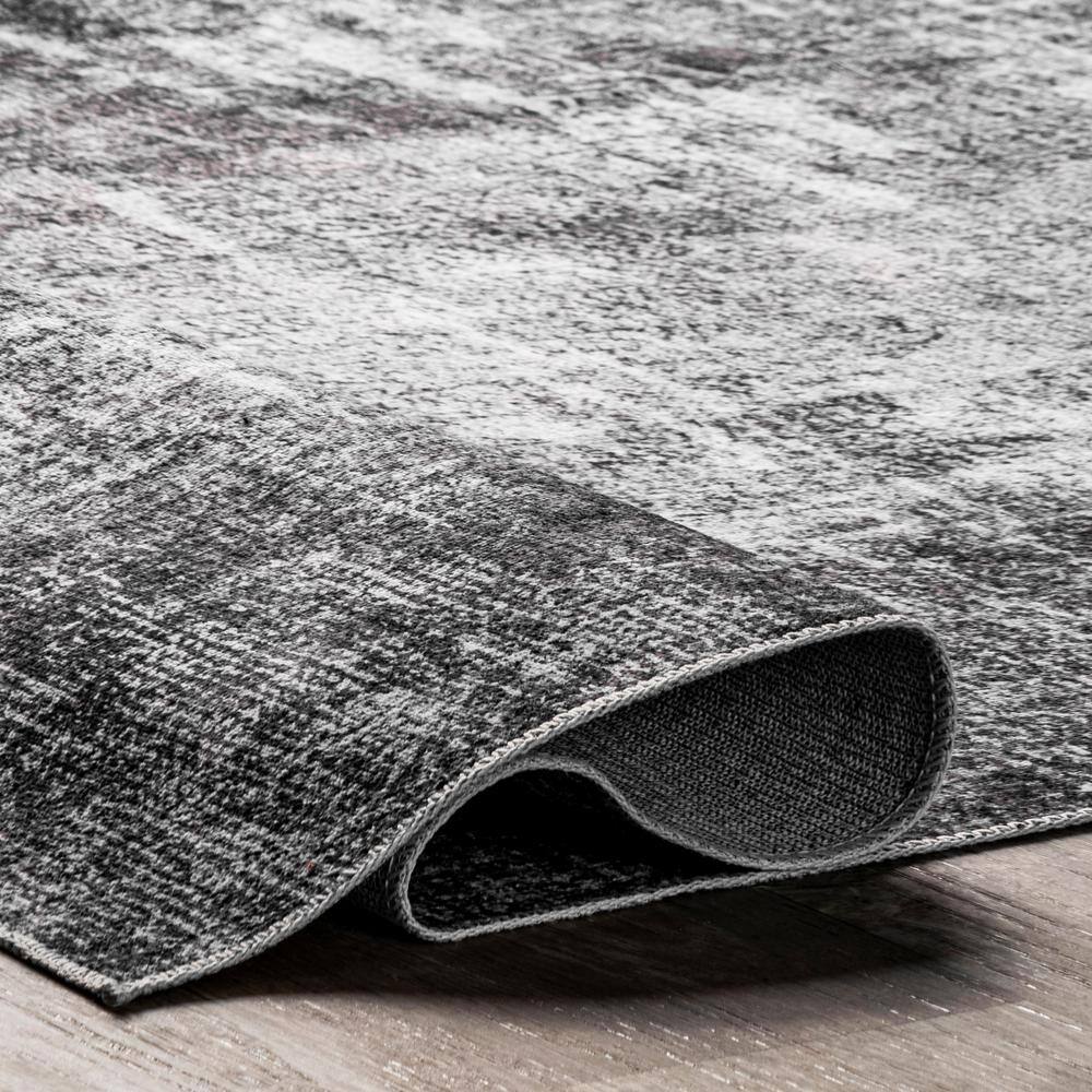 Corinna Charcoal Abstract Machine Washable Area Rug